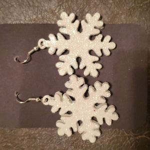 THANDMADE EARRINGS SPARKLE CLASSY SNOWFLAKES